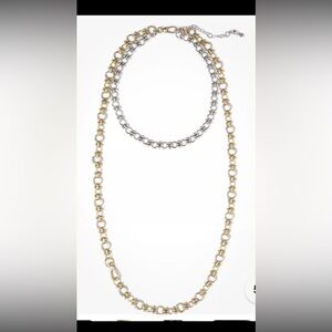 CAbi Gold and Silver Dual-Tone Necklace